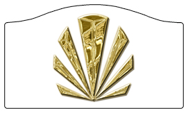 DASHELL-602-GD-WT Gold Sunburst White Background